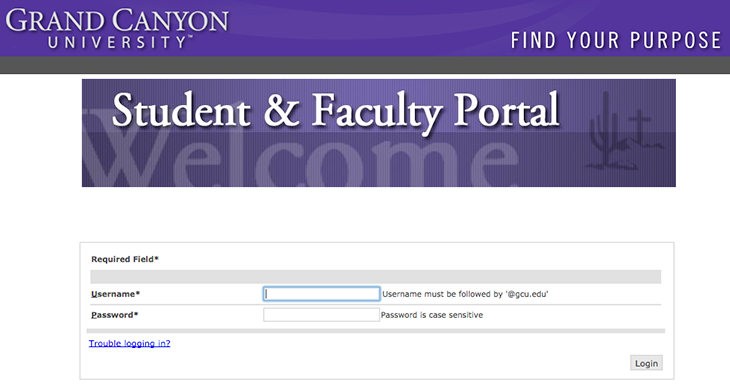 GCU Faculty Portal Login